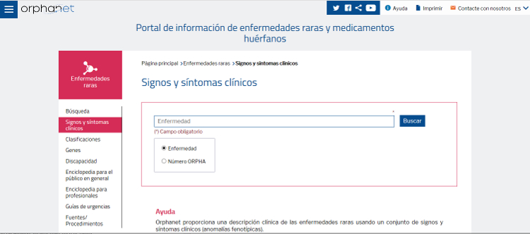 Orphanet publica una Página de signos y síntomas clínicos de las enfermedades raras