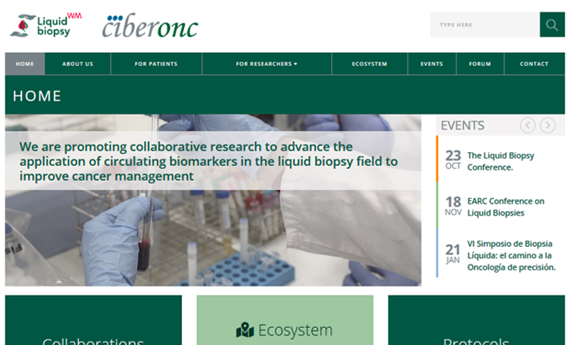 El CIBERONC lanza una nueva página web de Biopsia Líquida y Biomarcadores