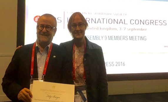 Felip Burgos premiado por  la Sociedad Europea de Respiratorio (ERS) Felip Burgos premiado por  la Sociedad Europea de Respiratorio (ERS)